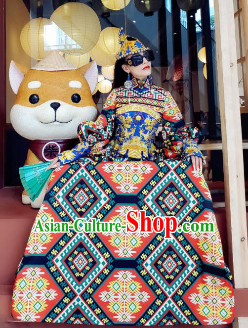 Chinese Traditional National Qipao Dress Tang Suit Cheongsam Costume for Women