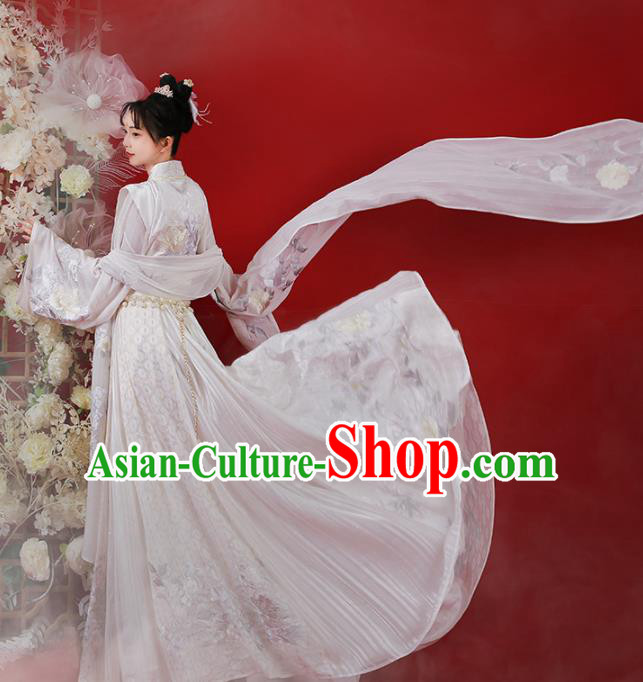 Chinese Ancient Palace Princess Embroidered Dress Traditional Tang Dynasty Royal Infanta Costumes for Women