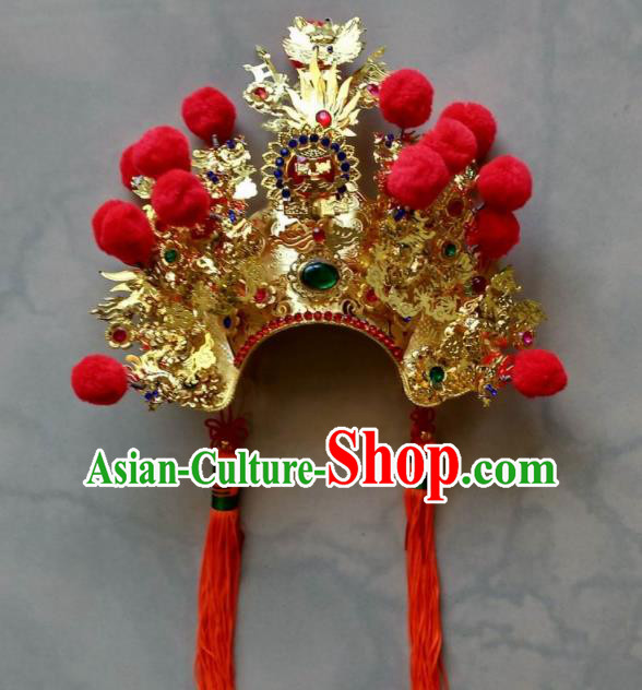 Chinese Traditional God Statue Hat Taoism Jade Emperor Headwear