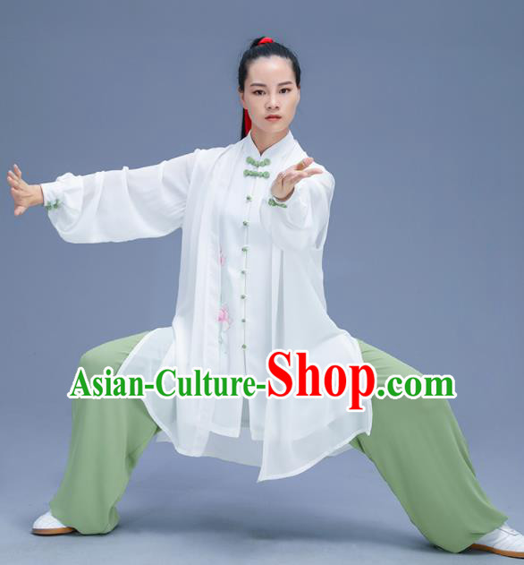 Chinese Traditional Kung Fu Training Embroidered Garment Outfits Martial Arts Stage Show Costumes for Women