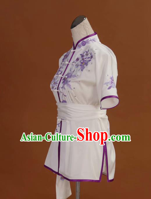 Chinese Tai Chi Embroidered Garment Outfits Traditional Kung Fu Martial Arts Training Costumes for Women