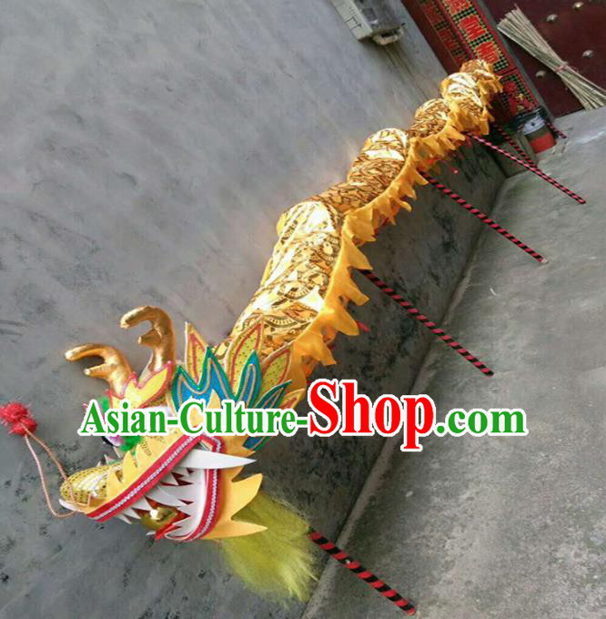 Chinese Traditional Golden Dragon Head Prop Dragon Dance Competition Costumes for Adult