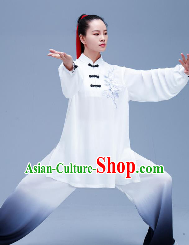 Chinese Traditional Kung Fu White Outfits Martial Arts Competition Costumes for Women