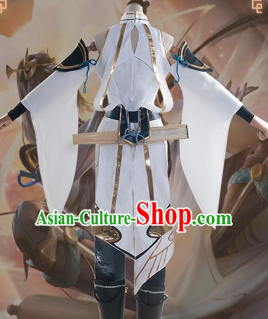 Chinese Cosplay Female Swordsman White Hanfu Dress Traditional Ancient Princess Costumes for Women