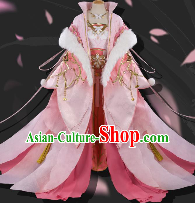 Chinese Cosplay Ming Dynasty Princess Pink Hanfu Dress Traditional Ancient Female Swordsman Costumes for Women