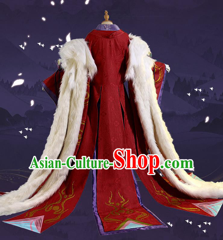 Japanese Traditional Cosplay Geisha Red Kimono Dress Japan Costumes for Women