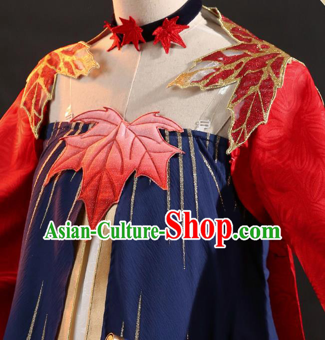 Japanese Traditional Cosplay Geisha Red Kimono Dress Japan Onmyoji Costumes for Women