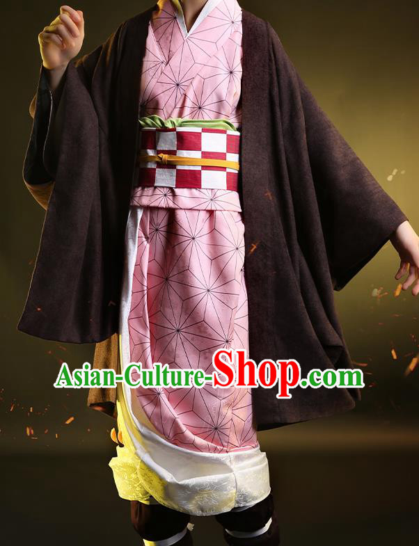 Japanese Traditional Cosplay Geisha Pink Kimono Dress Japan Onmyoji Yukata Costumes for Women