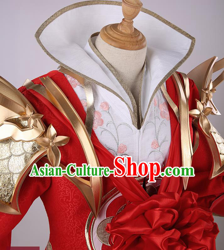 Chinese Traditional Cosplay Wedding Bridegroom Red Clothing Ancient Swordsman Costumes for Men