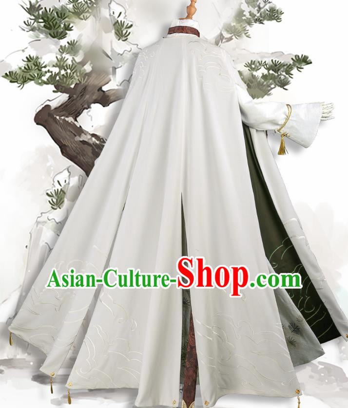 Japanese Traditional Cosplay Onmyoji Knight White Clothing Ancient Swordsman Costumes for Men