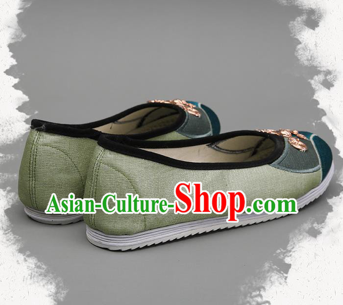 Chinese Traditional Hanfu Green Shoes Ancient Princess Shoes for Women