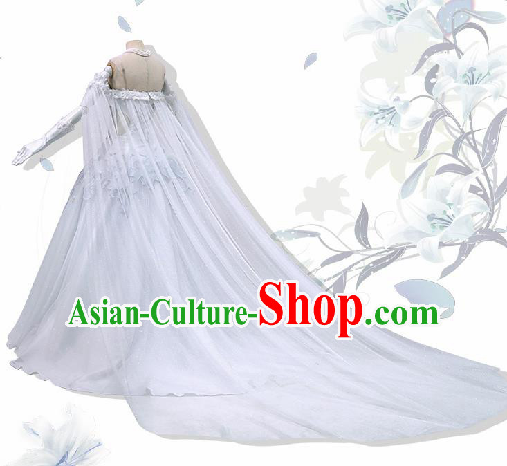 Top Cosplay Queen White Wedding Dress Modern Dance Costumes for Women
