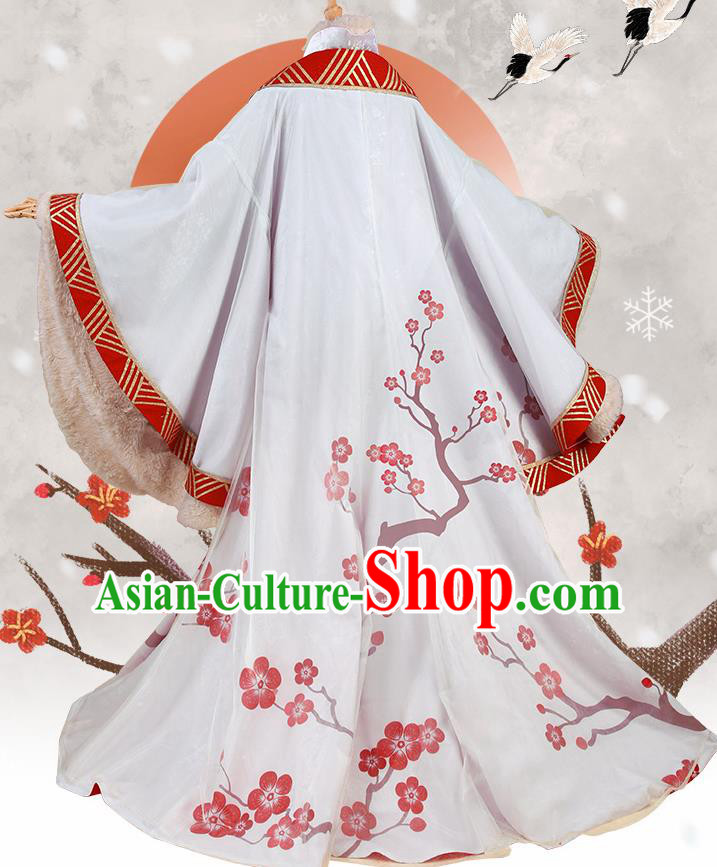 Chinese Traditional Cosplay Goddess White Hanfu Dress Ancient Princess Costumes for Women