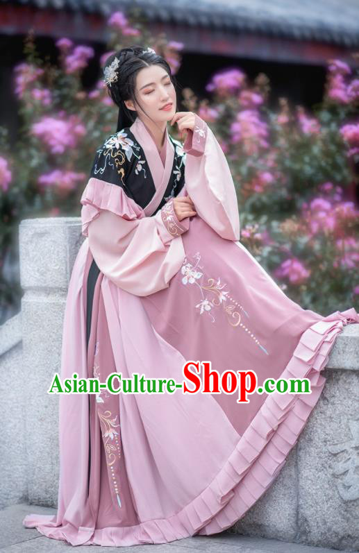 Chinese Traditional Jin Dynasty Royal Infanta Hanfu Dress Ancient Goddess Costumes for Women