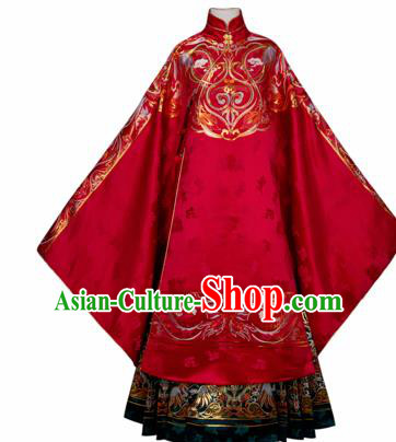 Chinese Traditional Ming Dynasty Wedding Red Hanfu Dress Ancient Royal Queen Costumes for Women