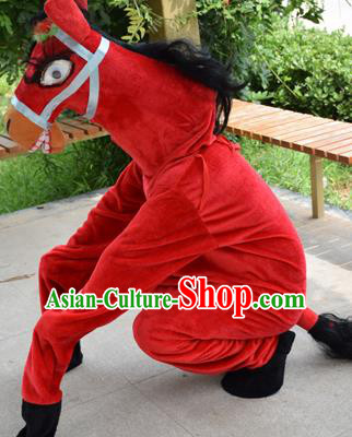 Cosplay Zodiac Horse Traditional Chinese New Year Stage Performance Costume Complete Set