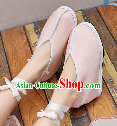 Asian Chinese Traditional Princess Shoes Pink Shoes Opera Shoes Hanfu Shoes for Women
