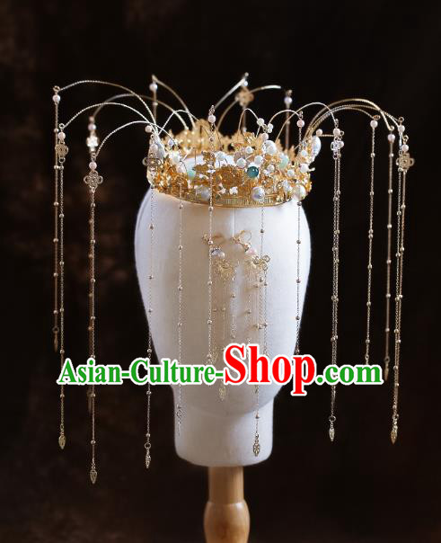 Chinese Traditional Ancient Bride Phoenix Coronet Wedding Hair Accessories for Women