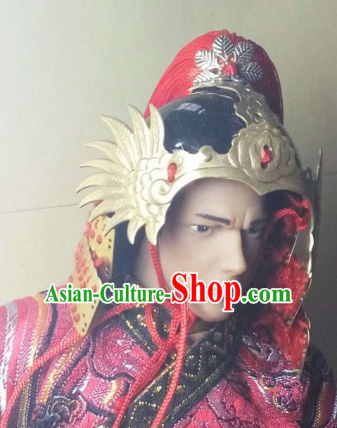 Chinese Traditional Tang Dynasty General Helmet Ancient Soldier Hat Headwear for Men