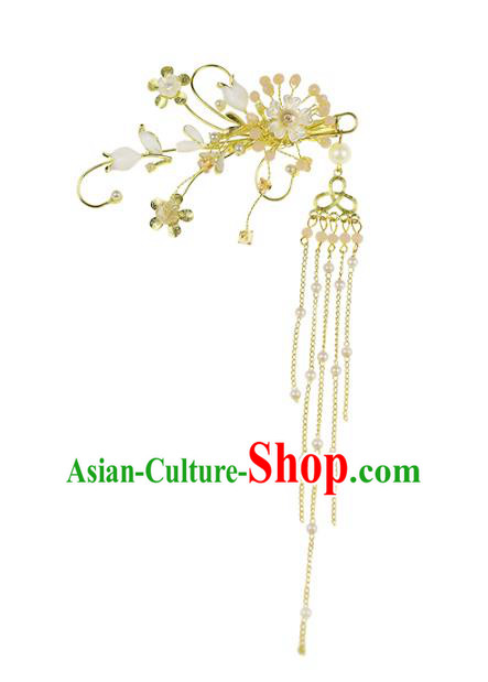 Chinese Traditional Hanfu Tassel Hairpins and Hair Claw Ancient Bride Hair Accessories for Women