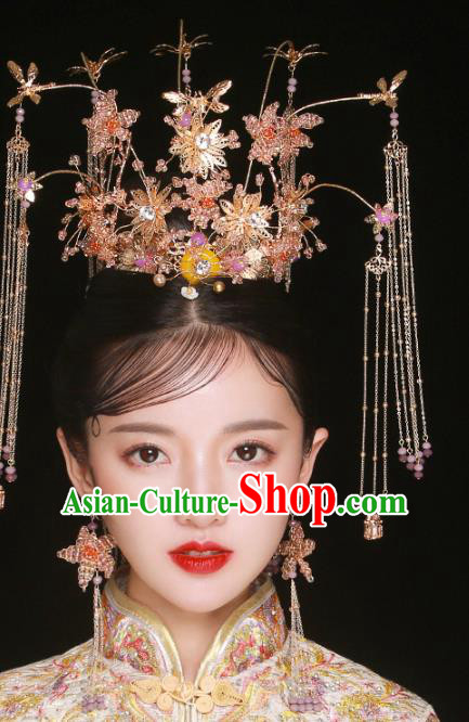 Chinese Wedding Headdress Deluxe Phoenix Coronet Traditional Ancient Bride Hair Accessories for Women