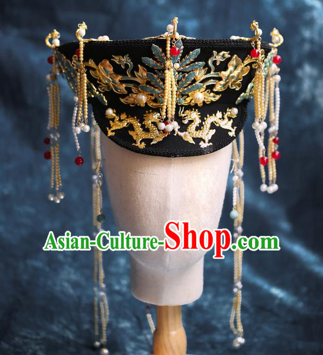 Chinese Traditional Qing Dynasty Queen Hat Hairpins Ancient Empress Hair Accessories for Women