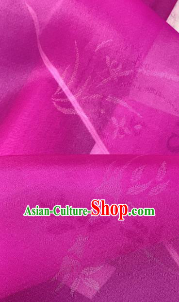 Chinese Traditional Classical Grape Leaf Pattern Design Rosy Silk Fabric Asian Hanfu Material