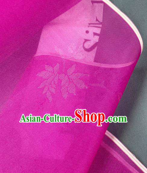 Chinese Traditional Classical Grape Leaf Pattern Design Rosy Silk Fabric Asian Hanfu Material
