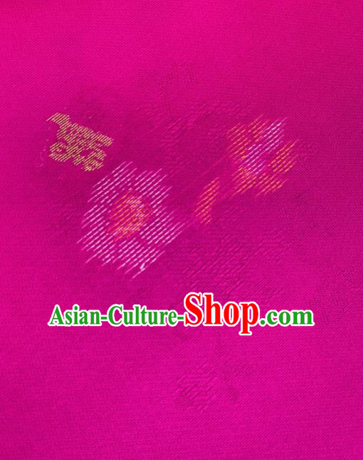 Chinese Traditional Classical Pattern Design Rosy Silk Fabric Asian Hanfu Material