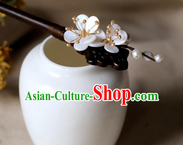 Traditional Chinese Handmade Ebony Hairpins Headdress Ancient Hanfu Hair Accessories for Women