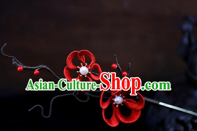 Traditional Chinese Handmade Little Plum Blossom Hairpins Headdress Ancient Hanfu Hair Accessories for Women