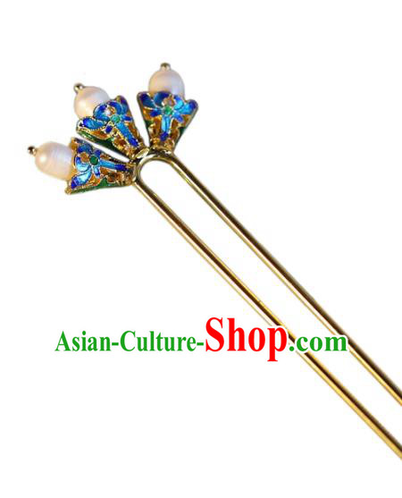 Traditional Chinese Handmade Brass Hairpins Headdress Ancient Hanfu Hair Accessories for Women