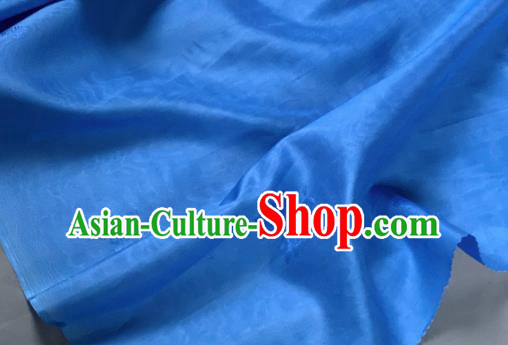 Chinese Classical Flowers Pattern Design Light Blue Silk Fabric Asian Traditional Hanfu Brocade Material