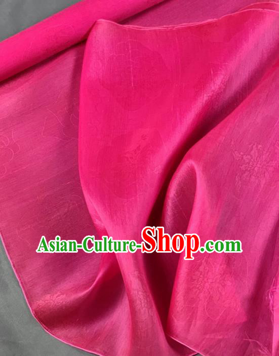 Chinese Classical Peony Flowers Pattern Design Peach Pink Silk Fabric Asian Traditional Hanfu Brocade Material