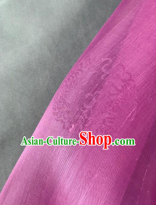 Chinese Classical Round Pattern Design Lilac Silk Fabric Asian Traditional Hanfu Brocade Material
