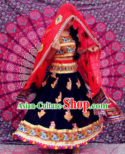 Asian India Traditional Folk Dance Dress Indian Lehenga Costumes for Women