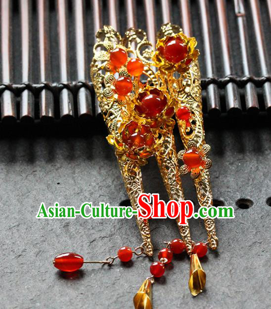 Traditional Chinese Qing Dynasty Agate Nail Wraps Ancient Court Queen Handmade Finger Accessories for Women