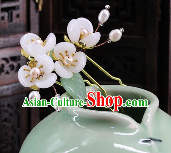 Traditional Chinese Handmade Jasmine Flower Hairpins Headdress Ancient Hanfu Hair Accessories for Women