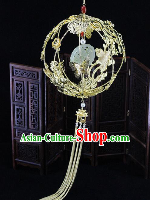 Traditional Chinese Wedding Jade Portable Lantern Handmade Bride Accessories for Women