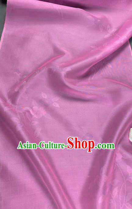 Chinese Traditional Classical Flowers Pattern Design Rosy Silk Fabric Asian Hanfu Material