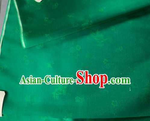 Chinese Traditional Classical Pattern Design Deep Green Silk Fabric Asian Hanfu Material
