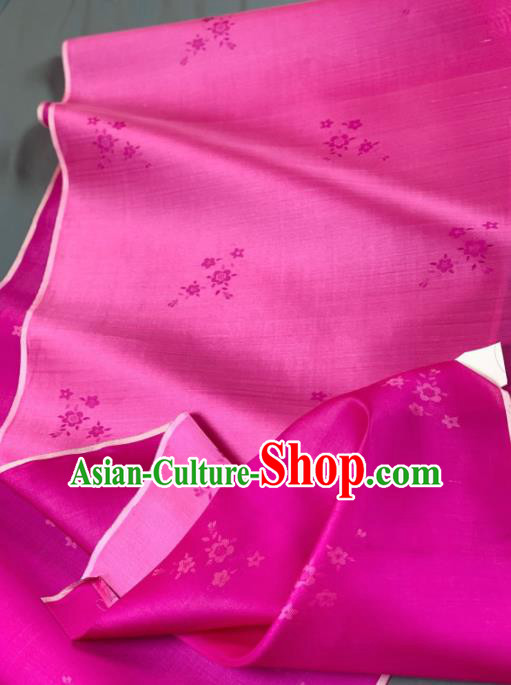 Chinese Traditional Classical Plum Blossom Pattern Design Rosy Silk Fabric Asian Hanfu Material