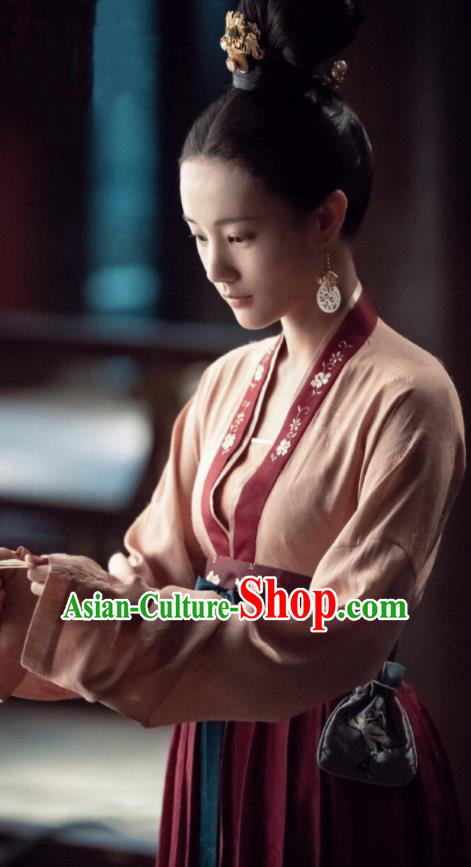 Chinese Ancient Palace Maid Drama Royal Nirvana Lu Wenxi Replica Costumes and Headpiece for Women