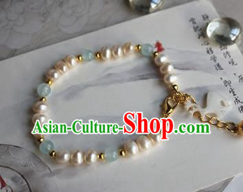 Traditional Chinese Handmade Pearls Bracelet Ancient Hanfu Bangle Accessories for Women