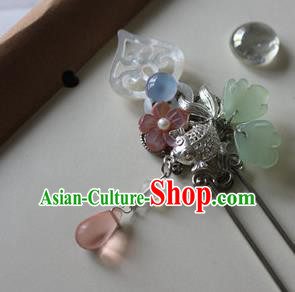 Traditional Chinese Bride Shell Goldfish Hairpin Headdress Ancient Court Hair Accessories for Women