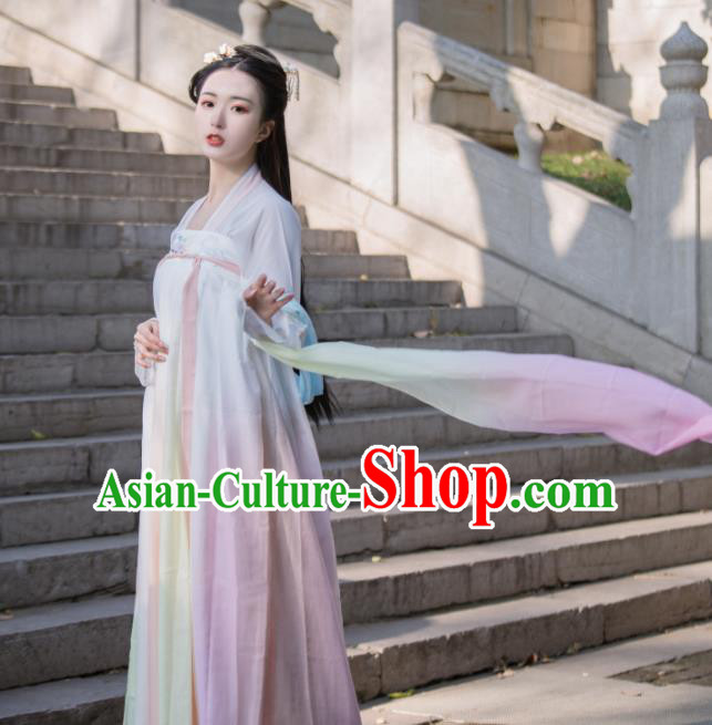Chinese Traditional Tang Dynasty Patrician Lady Hanfu Dress Ancient Court Maid Historical Costumes for Women