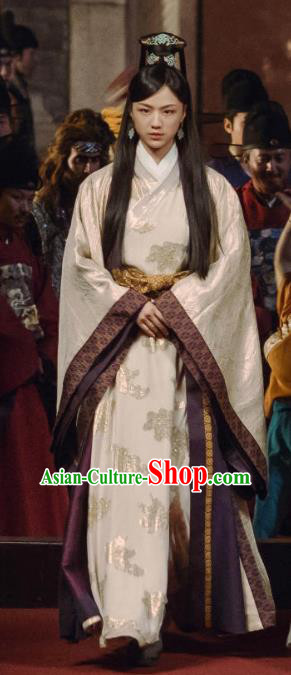 Chinese Drama Ancient Ming Dynasty Civilian Lady Sun Ruowei Replica Costumes and Headpiece for Women
