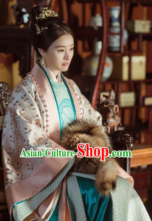 Empress of the Ming Chinese Ancient Drama Ming Dynasty Crown Princess Zhang Yan Replica Costumes and Headpiece Complete Set