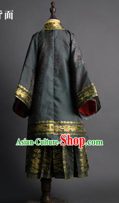 Traditional Chinese Children Embroidered Black Hanfu Clothing Compere Classical Dance Stage Performance Costume for Kids
