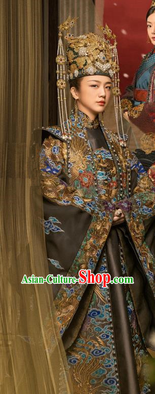 Chinese Ancient Drama Empress of the Ming Dynasty Sun Ruowei Tang Wei Replica Costumes and Headpiece Complete Set
